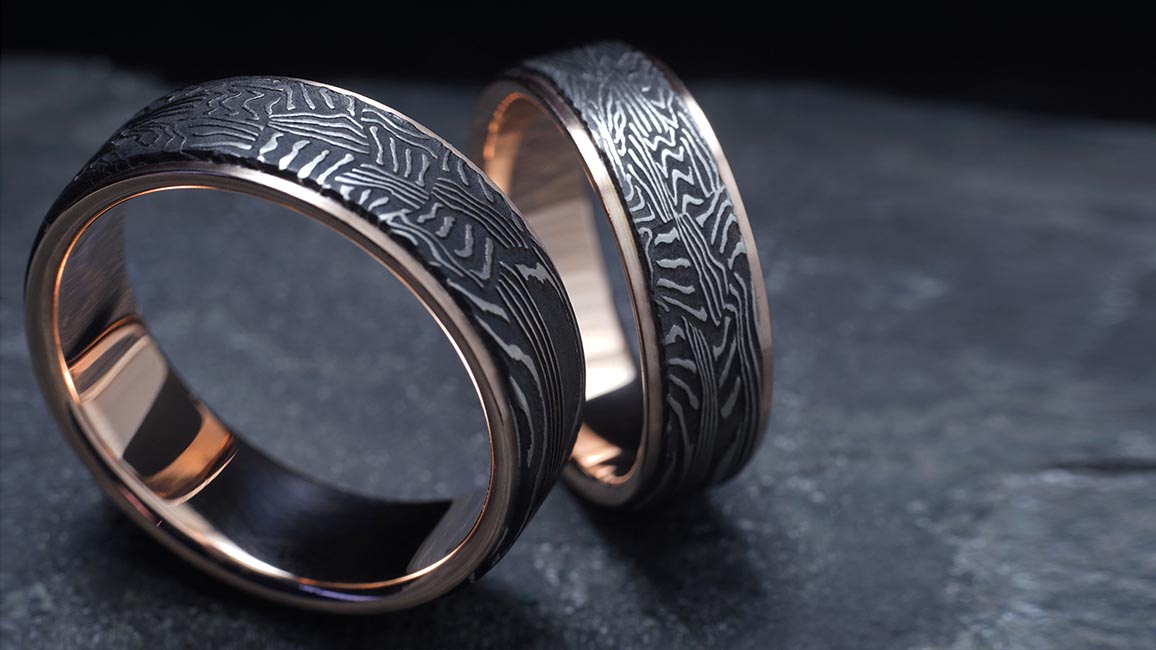 Черные обручальные кольца на свадьбу