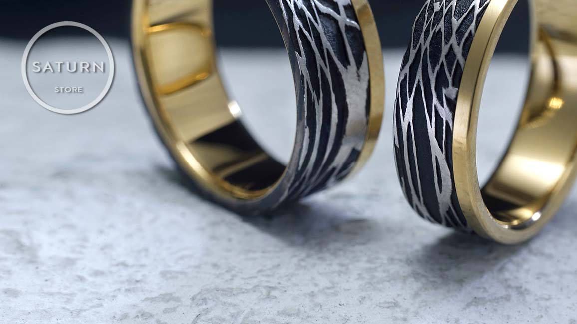 Обручальные кольца из комбинированного титана