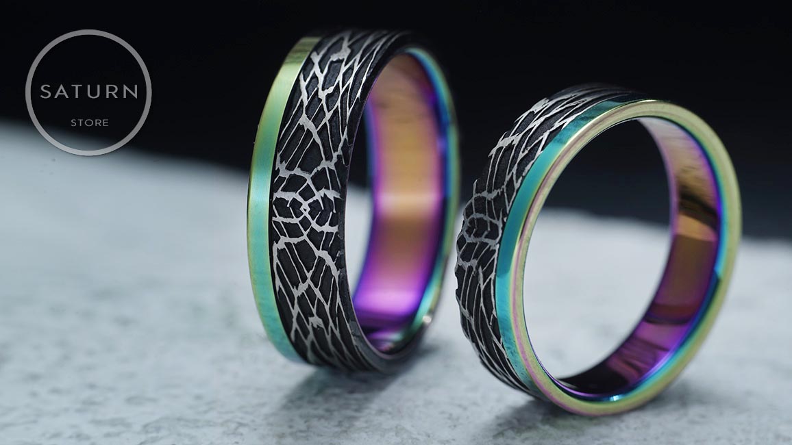 Широкие обручальные кольца из титана