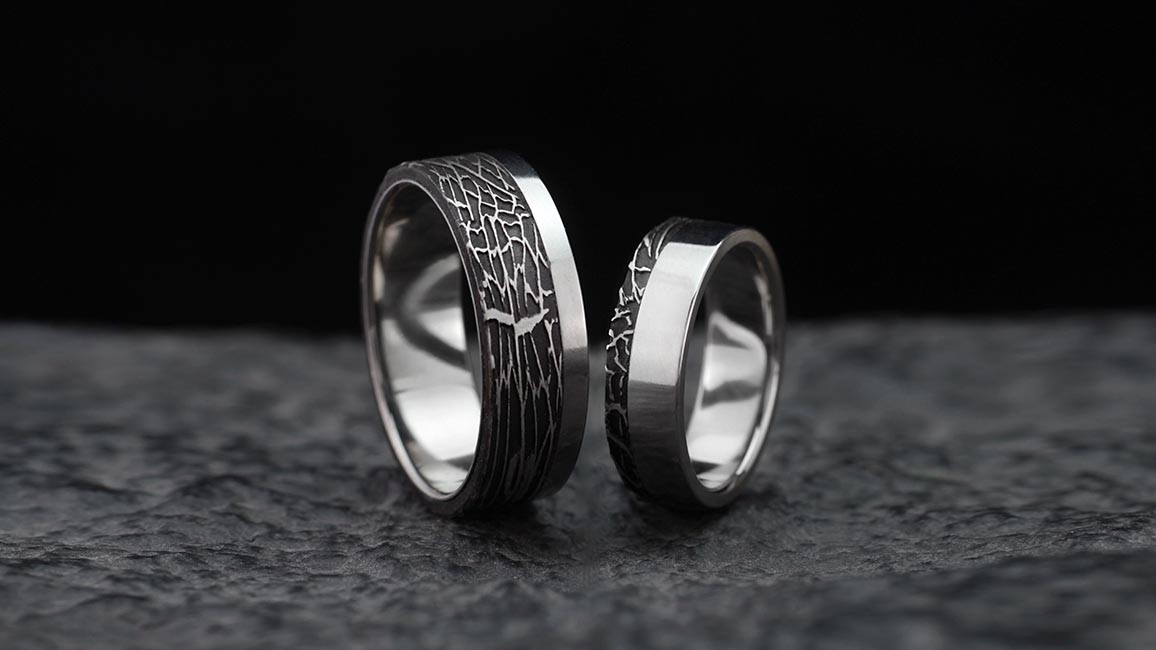 Широкие обручальные кольца титановые